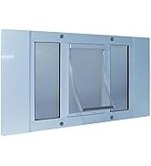 Ideal Pet Products Aluminum Sash Window Pet Door, Adjustable to Fit Window Widths from 33" to 38", Large 10-1/2” x 15” Flap Size
