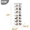 SpaceAid 7 Tier Rotating Shoe Rack Tower, Spinning Shoe Display Lazy Susan, Revolving 360 Shoe Rack Storage Round Carousel, Vertical Handbag Rotate Shoes Closet Organization (7-Tier White) - Image 5