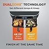 Ninja DZ201 Foodi 8 Quart 6-in-1 DualZone 2-Basket Air Fryer with 2 Independent Frying Baskets, Match Cook & Smart Finish to Roast, Broil, Dehydrate & More for Quick, Easy Meals, Grey - Image 3