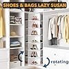 SpaceAid 7 Tier Rotating Shoe Rack Tower, Spinning Shoe Display Lazy Susan, Revolving 360 Shoe Rack Storage Round Carousel, Vertical Handbag Rotate Shoes Closet Organization (7-Tier White) - Image 3