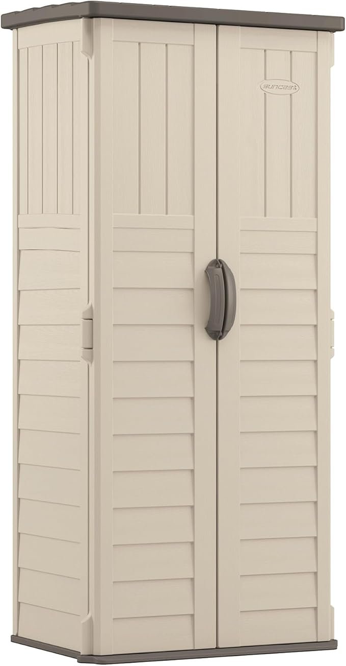 Suncast Vertical Outdoor Storage Shed with All-Weather Construction, Vanilla - Image 6