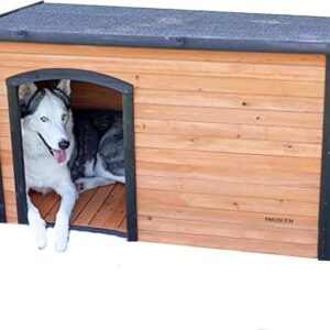 PRECISION PET PRODUCTS Extreme Outback Log Cabin Dog House, Large, Natural Wood (7027013)