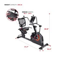 Sunny Health & Fitness Smart Recumbent Cross Trainer Elliptical Exercise Bikes. - Image 3